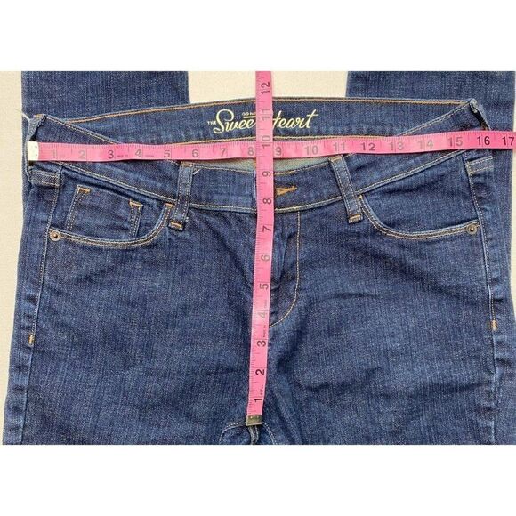 Old Navy Womens Dark‎ Wash Sweetheart Mid Rise Skinny Jeans Sz 6 - Picture 4 of 8